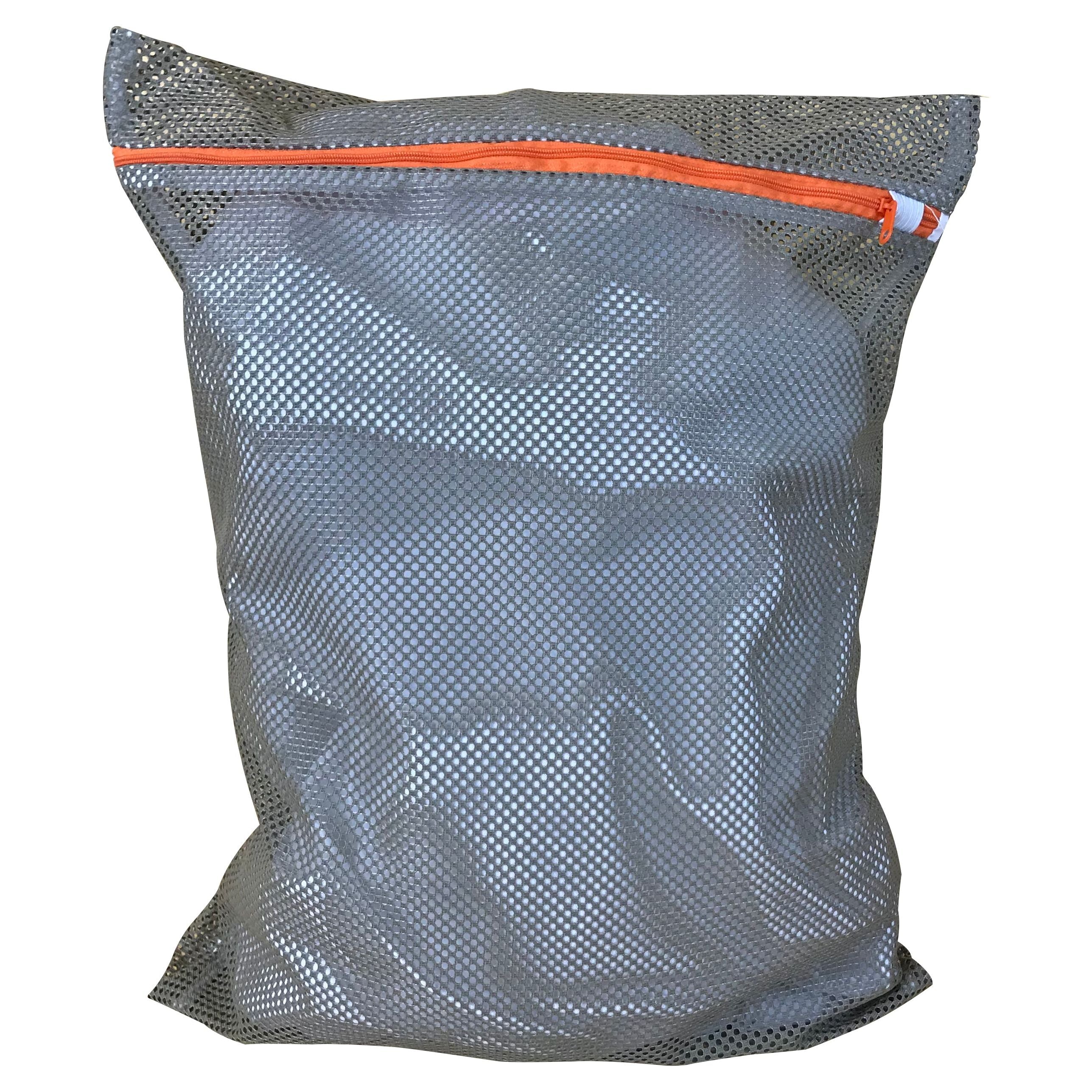 17 x 21  Heavy Mesh Bags with Orange zipper, Color-Beige, 50 pieces/